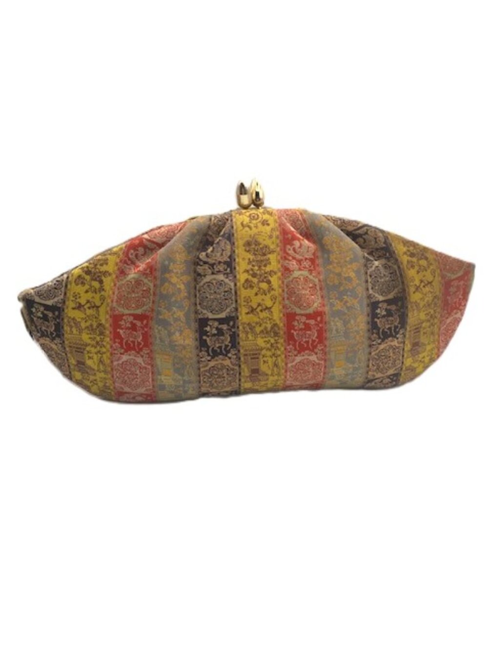 Vintage handcrafted silk clutch purse bag